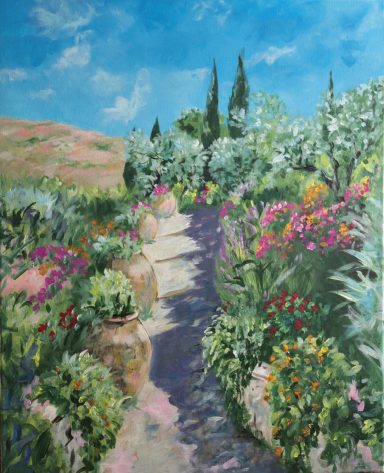 Au sud Paysage de Provence, allée avec cyprès de loi